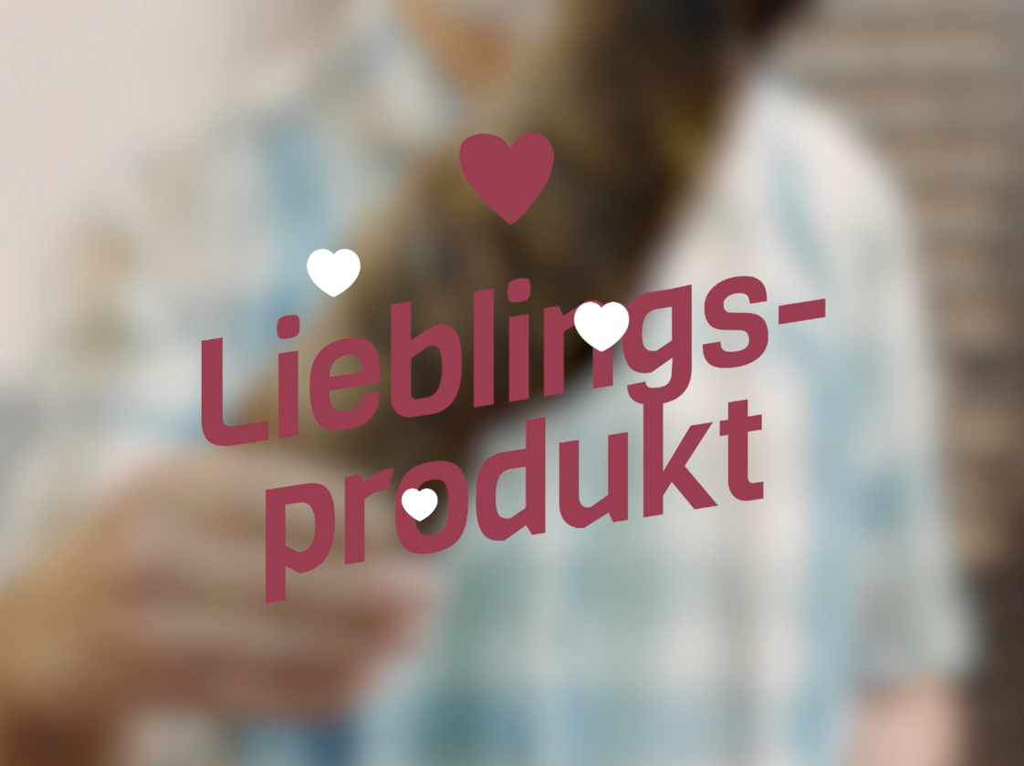 Text Lieblingsprodukt auf Bild
