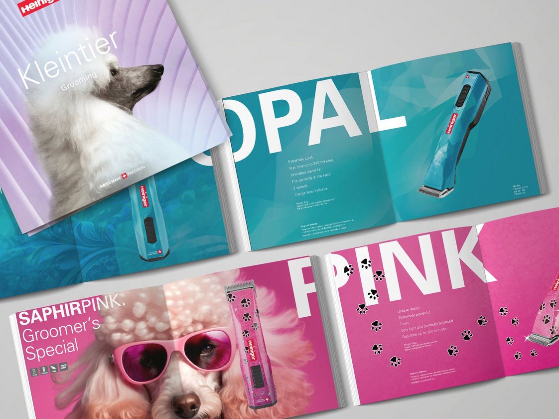 Konzept und Gestaltung einer Imagebroschüre für Kleintiere für die Heiniger AG in Herzogenbuchsee