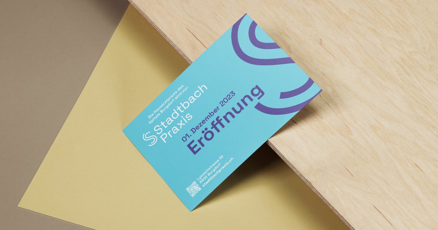 Grafikdesign, Karten-Gestaltung für die Stadtbach Praxis in Burgdorf