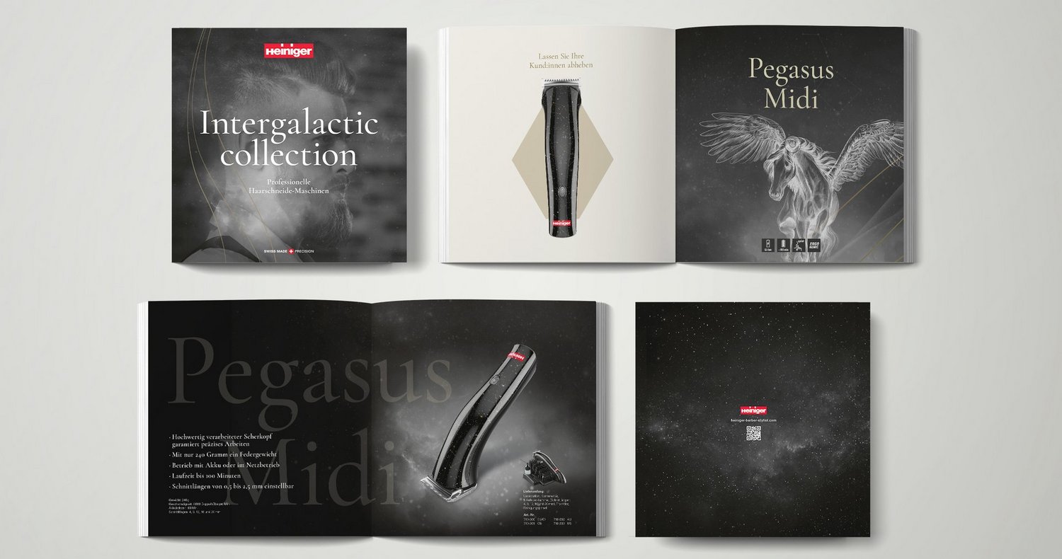 Prospekt Barber and Beauty Konzept und Gestaltung für die Heiniger AG in Herzogenbuchsee